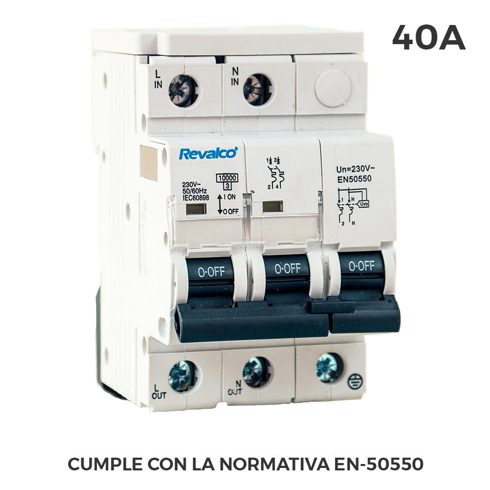 Iga 2p 40a c 10ka proteção de sobretensão permanente cumpre normativa en-50550 e transitório 5-15ka 275v