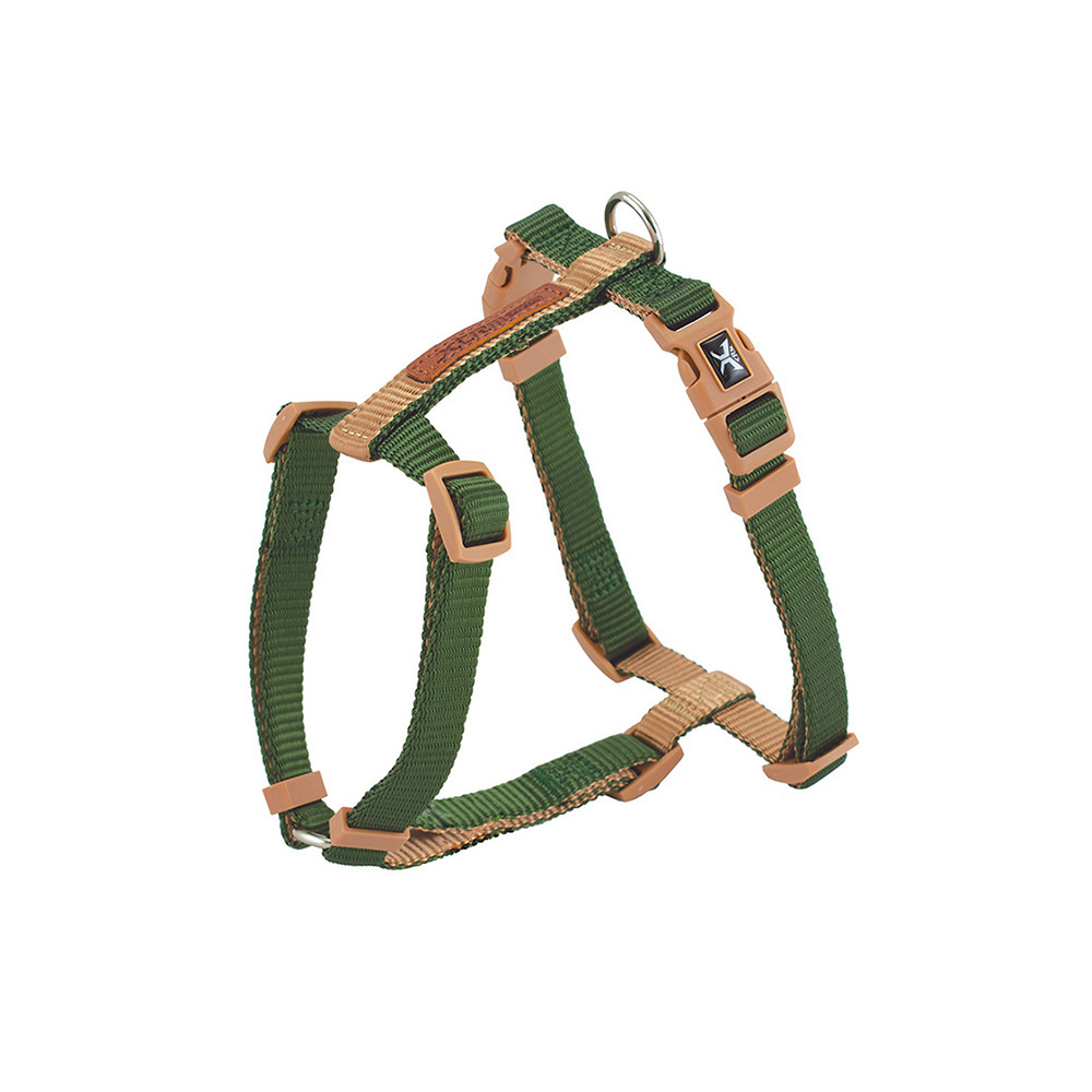Arnês verde-beige forest-british x-trm duplo premium 45-75cm x 2cm nayeco