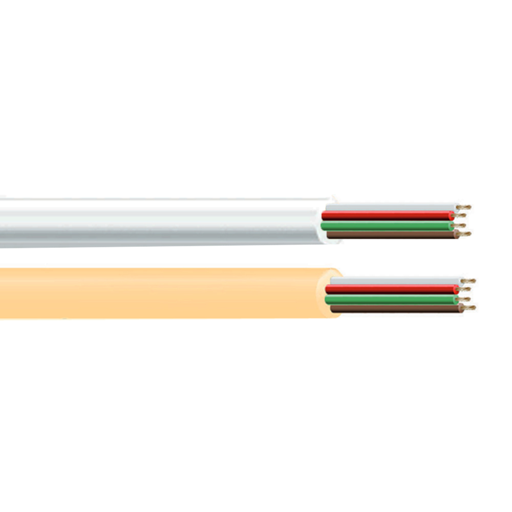 Cabo telefonico plano 4 vias branco edm euro/mts