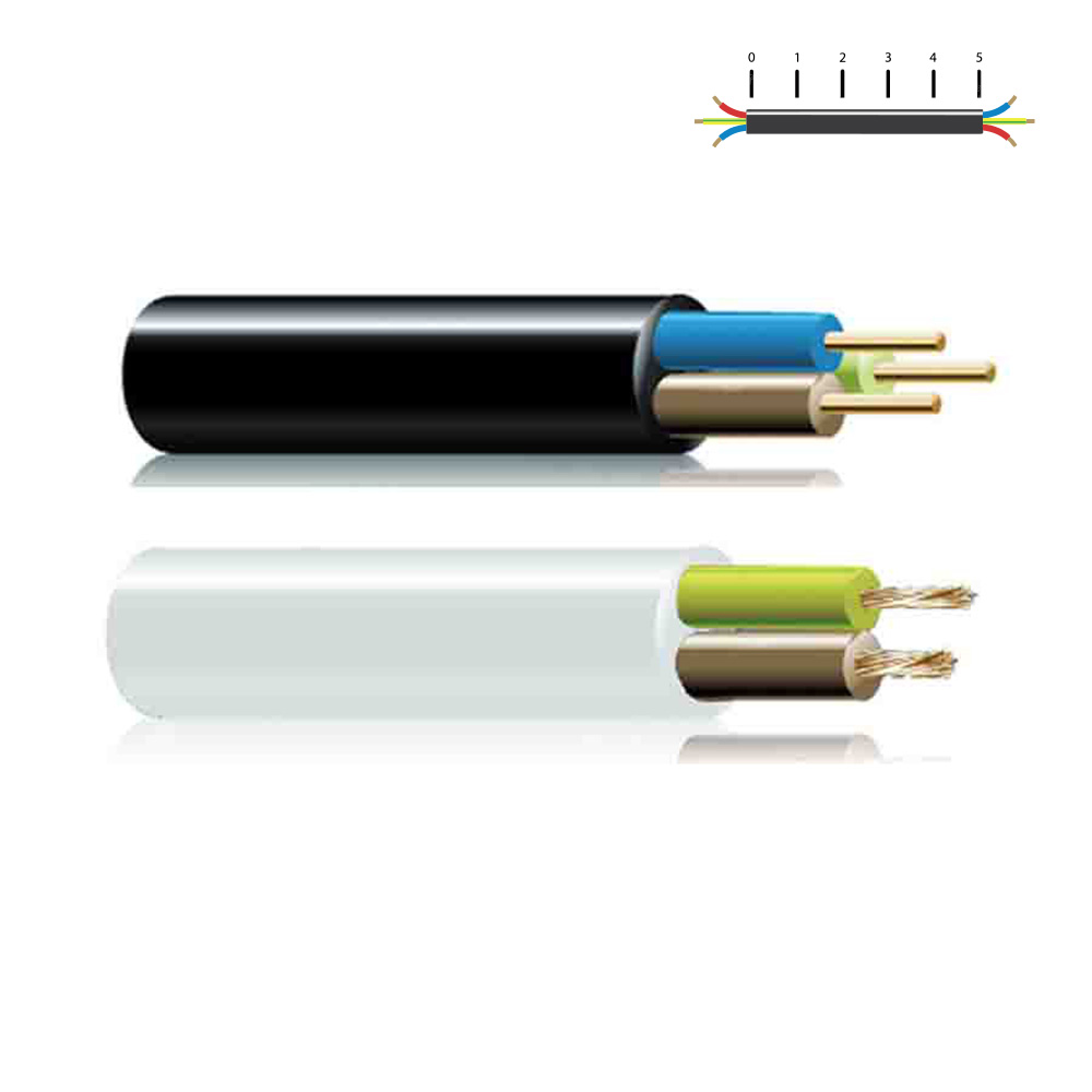 Cabo acrílico 3x2 5mm branco euro/mts