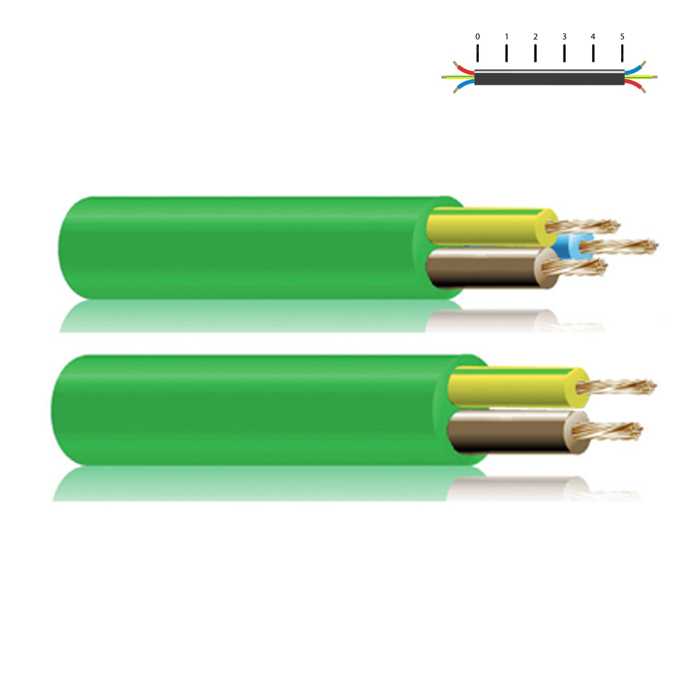 Cabo livre de halogéneos verde 3x2 5mm euro/mts