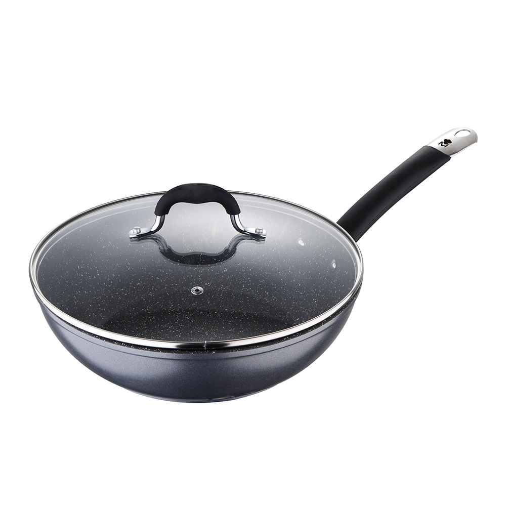 Wok ø28x8 0cm com tampa alumínio forjado home edition bgmp-3289-bk masterpro