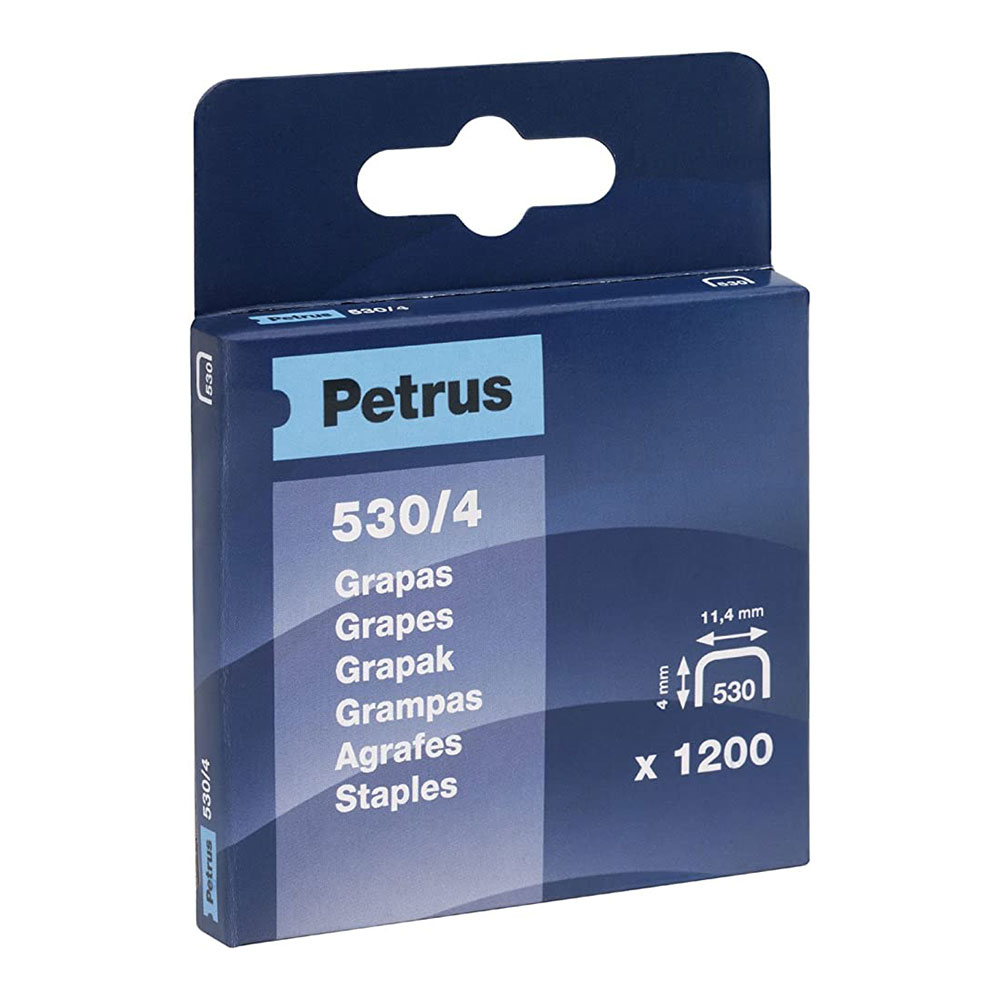 Caixa 1200 agrafos mod. 530/4mm 77512 petrus