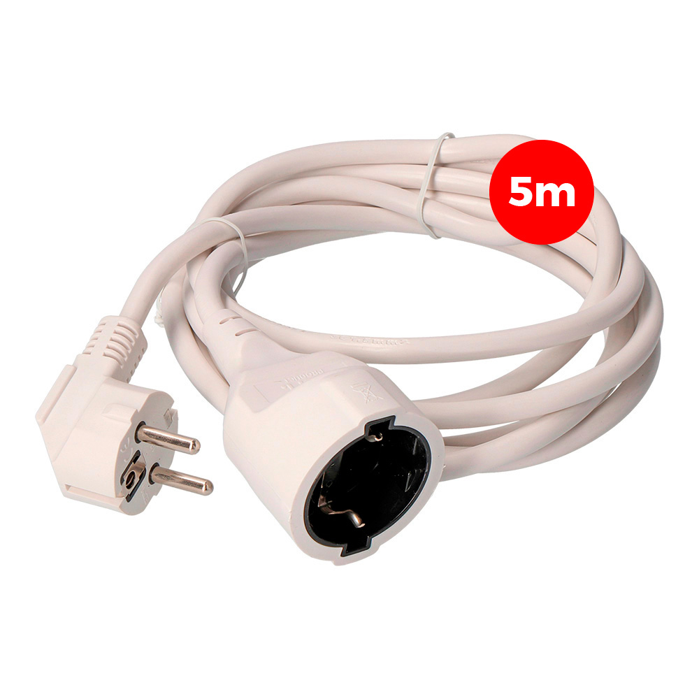 Extensão de cabo 3x1 5mm t/tl 5m branco edm