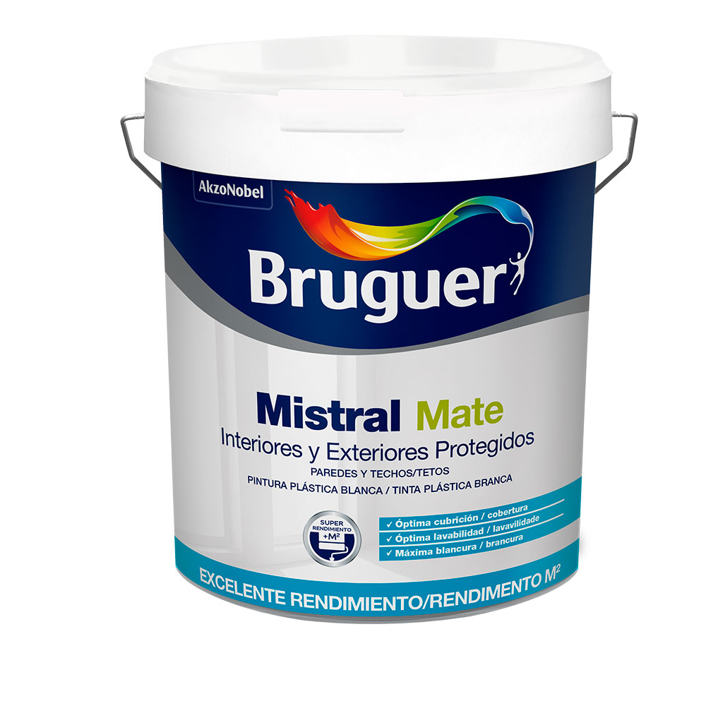 Tinta plástica branca mate mistral 0 75l 5586676 bruguer