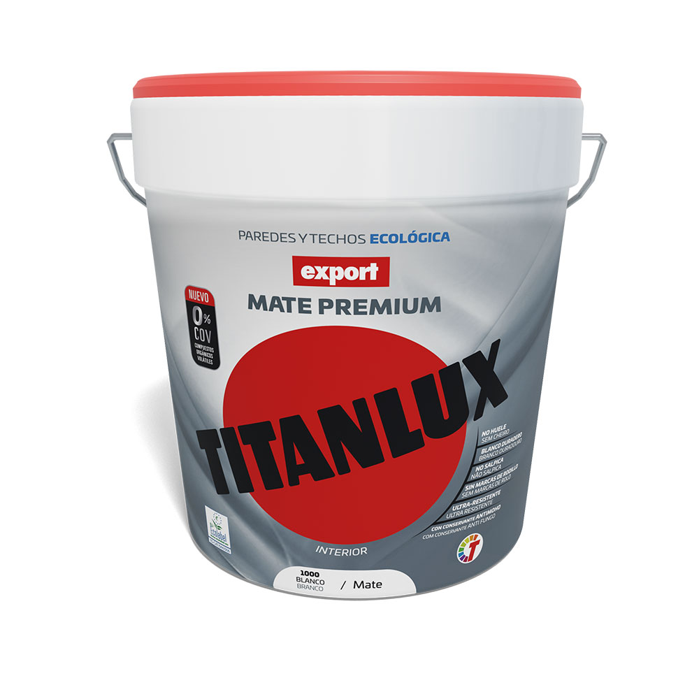 Tinta vinílica lavável export branca decoração 15l titanlux f31110015