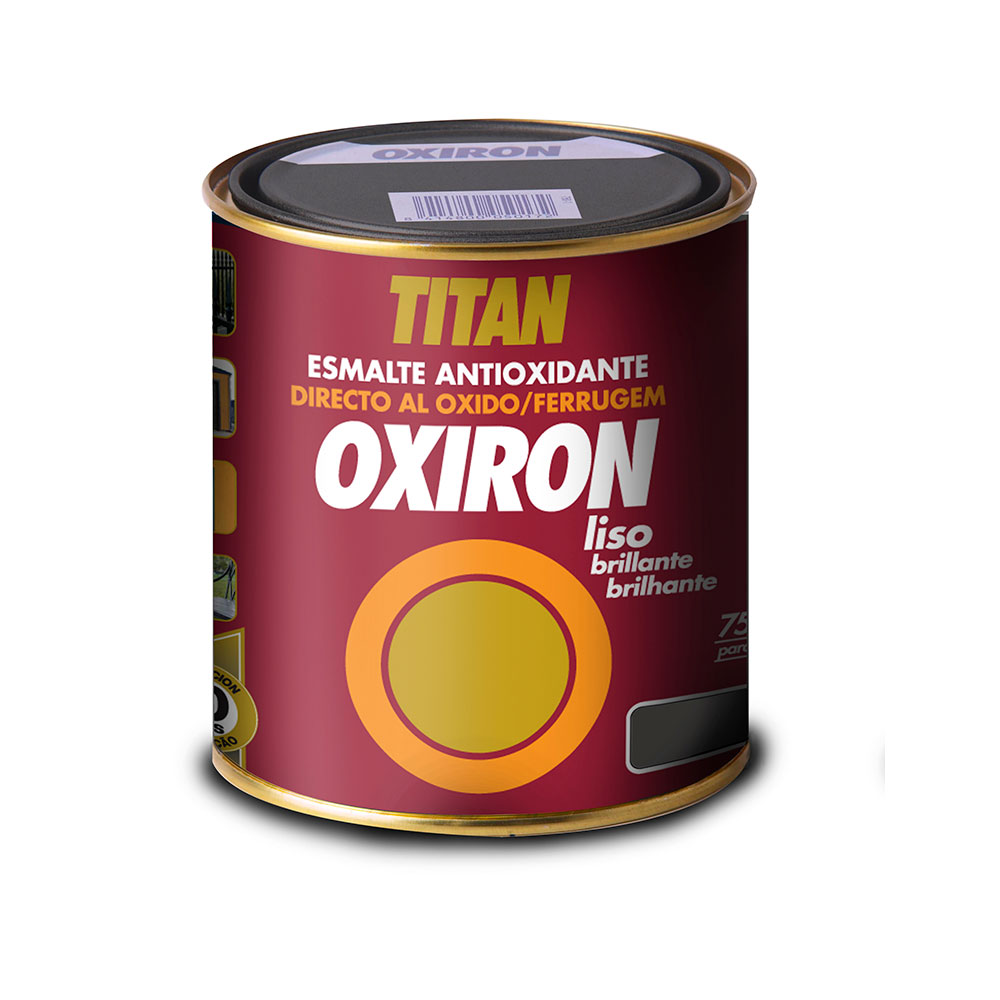 Esmalte metálico antioxidante oxiron liso brilhante preto 750ml titan 02c456734