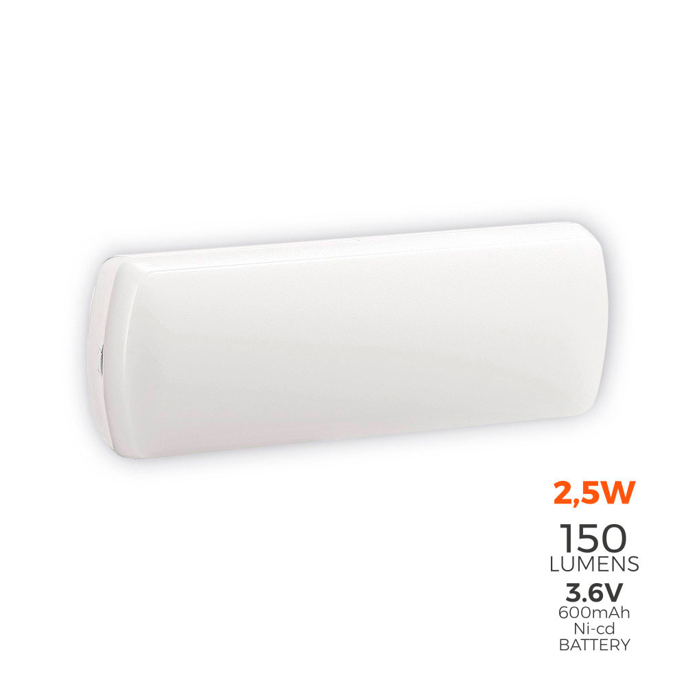 Luz de emergência led 150lm 2 5w 5 leds 0 5w 25 5x9x5cm edm