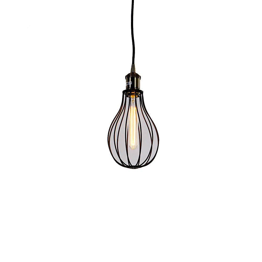 Candeeiro de teto metálica vintage e27 60w cor preta ø15x30cm edm