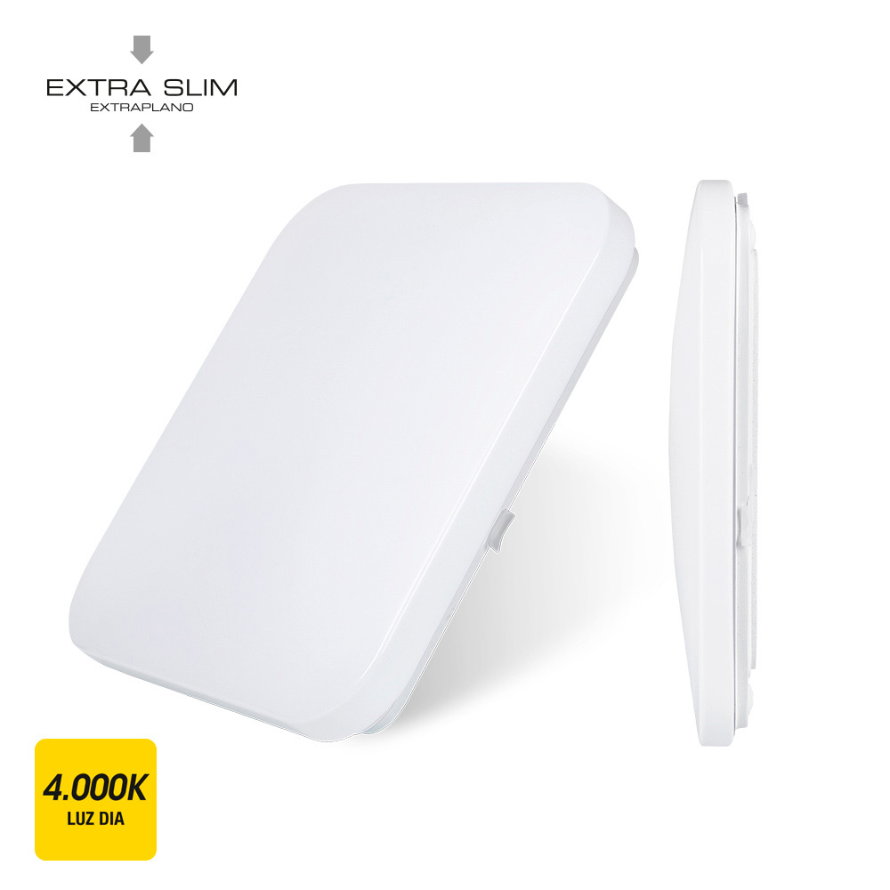 Candeeiro de parede de superfície led extra fino 24w 4000k 37 5x37 5x7 1cm edm