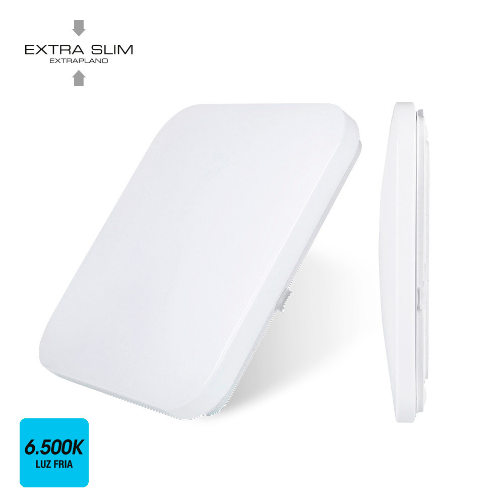 Candeeiro de parede de superfície led extra fino 24w 6500k 37 5x37 5x7 1cm edm