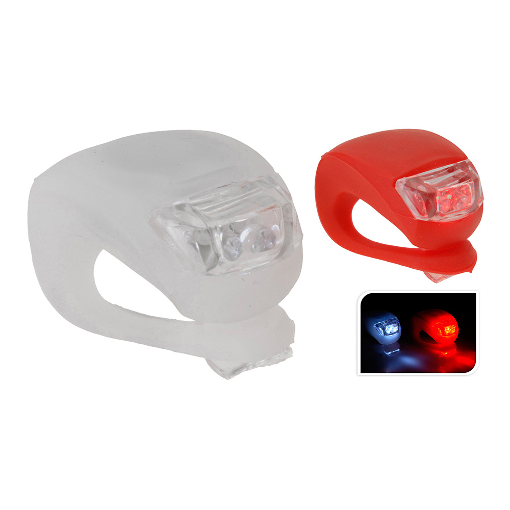 Conjunto de 2 lanternas de bicicleta de sinalização. frente e traseira. 1x4lr1130 (baterias incluídas) dunlop