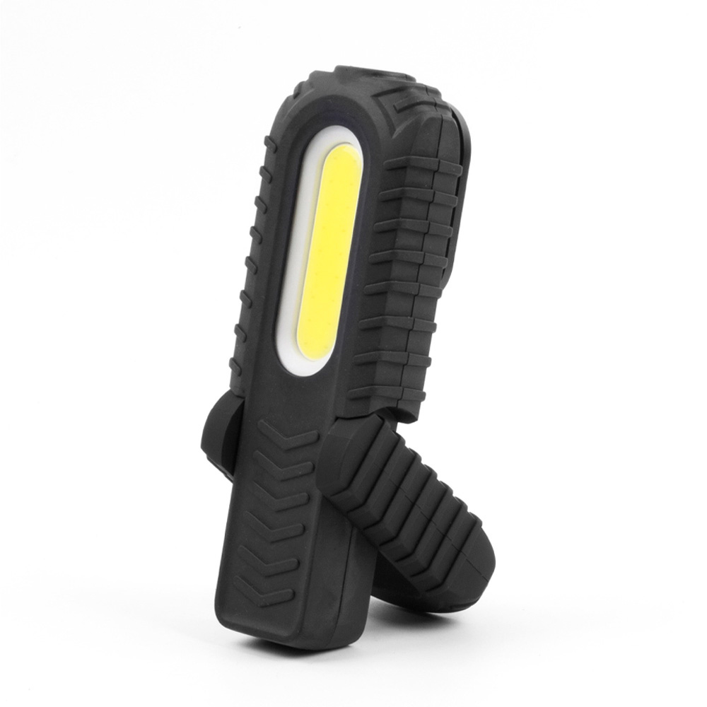 Lanterna cob led 3w 90lm + 5w 300lm recarregável com usb. com gancho + ímã + suporte. edm