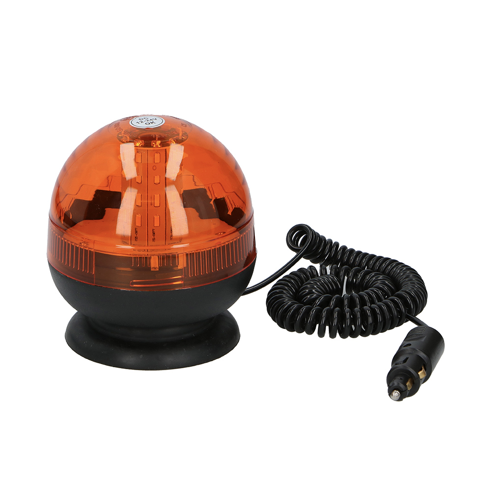 Luz giratoria led laranja 12/24v com ventosa + magnético