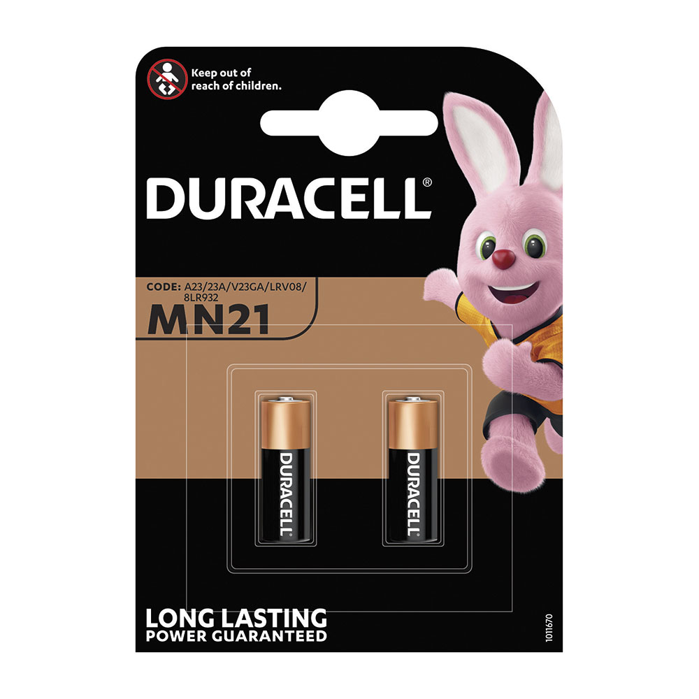 Pilha alcalina duracell segurity mn21 12v (23a) comando à distância (blíster 2 un) ø10 3x28 5mm