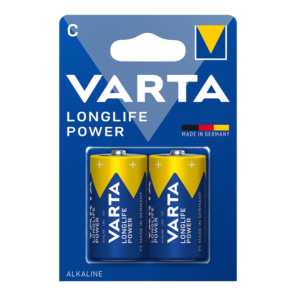 Pilha varta alcalina longlife power c - lr14 (blíster 2 un) ø26 2x50mm