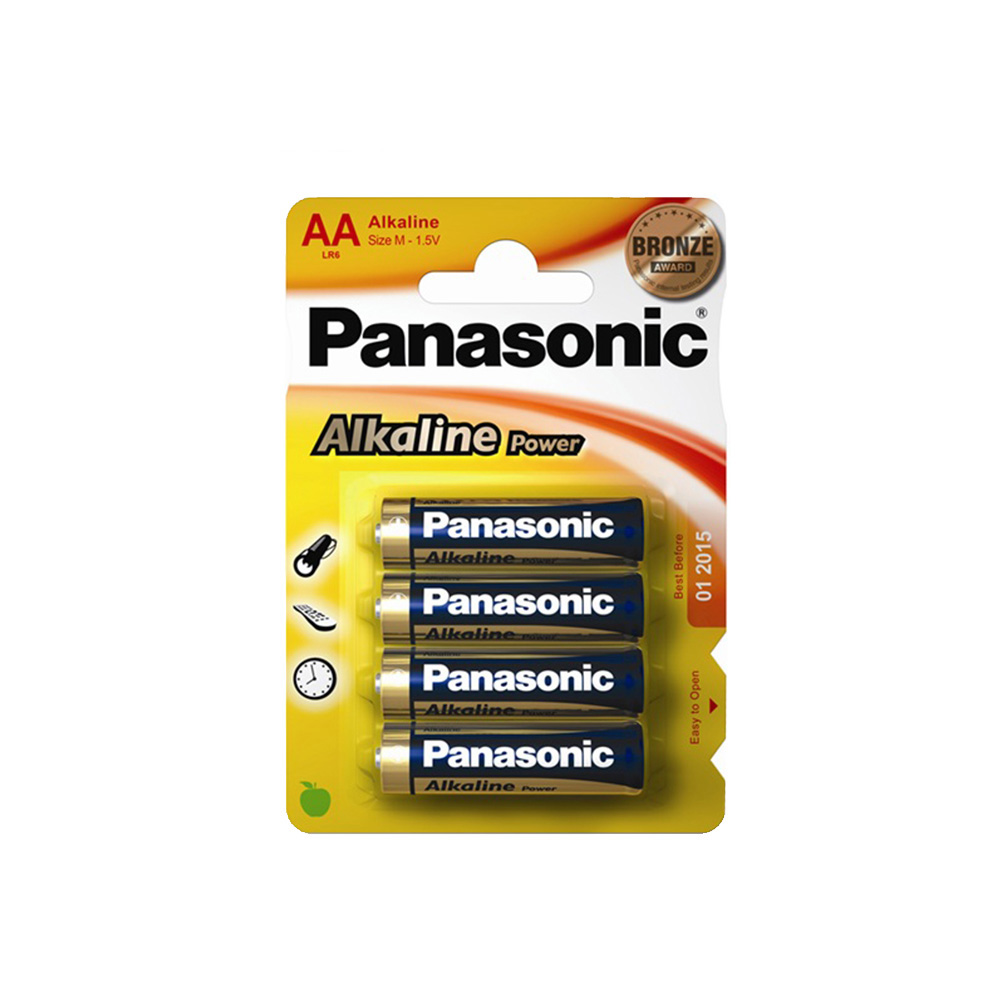 Pilha alcalina panasonic bronze aa - lr06 1 5v (blíster 4 un) ø14 5x50 5mm