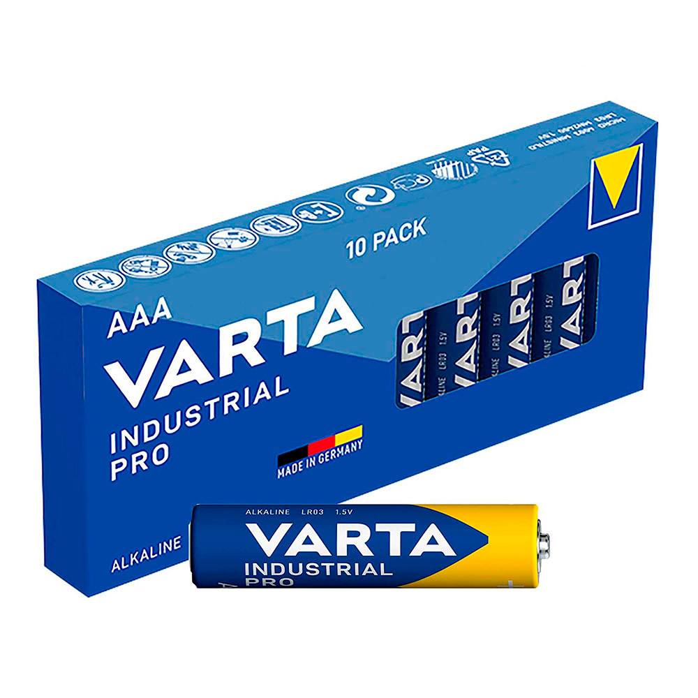 Pack 10 pilhas aaa lr03 varta industrial pro ø10 5x44 5mm