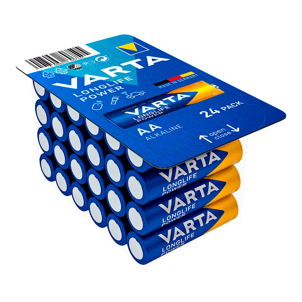 Pilhas varta longlife power aa - lr06 caixa 24 un ø14 5x50 5mm