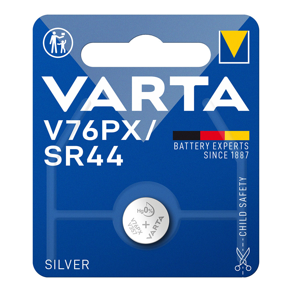 Micro pilha botão varta silver sr44 -v76px 1 55v (blíster 1 un) ø11 6x5 4mm