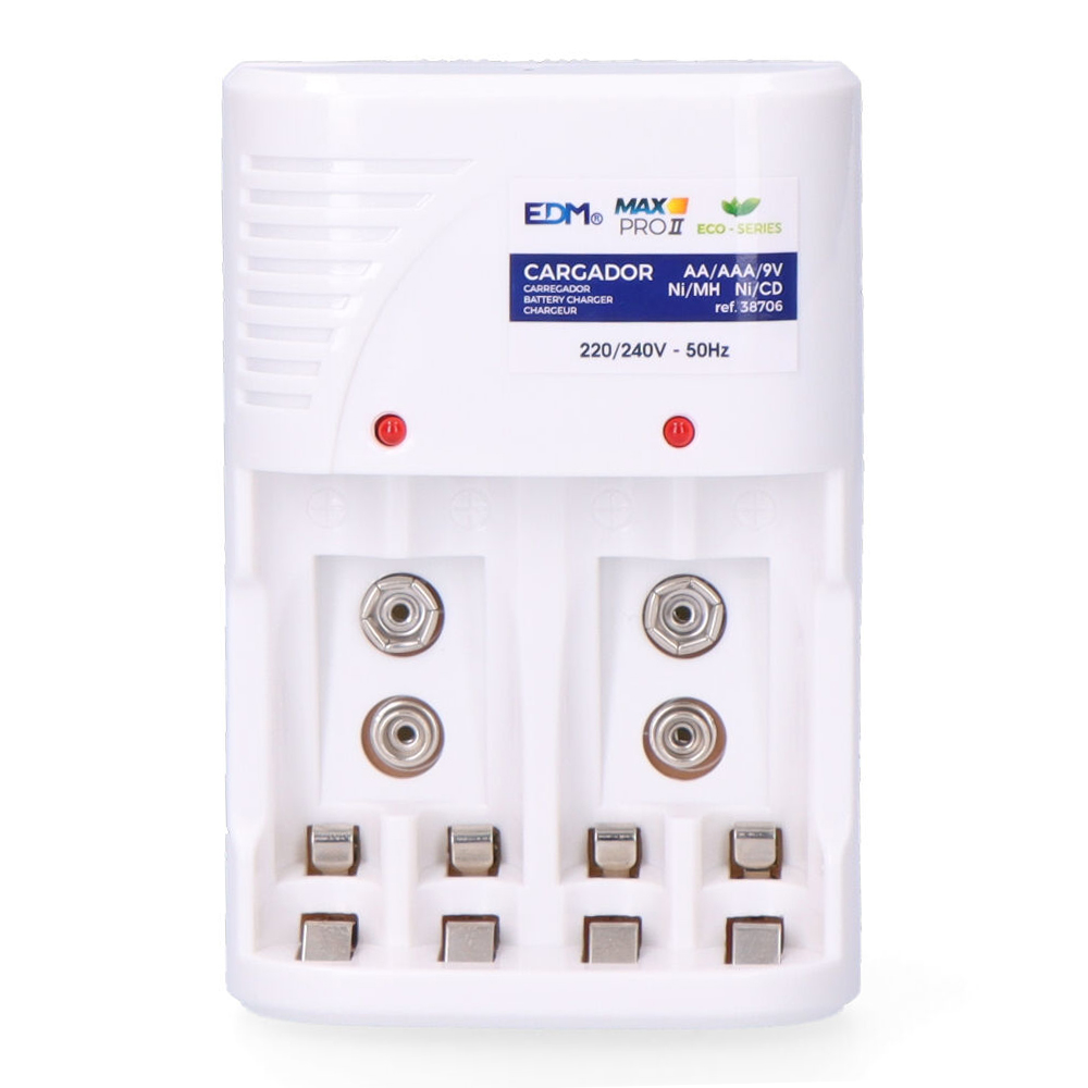Carregador de pilhas para: 4 pilhas aa - aaa - 9v 220-240v 50hz