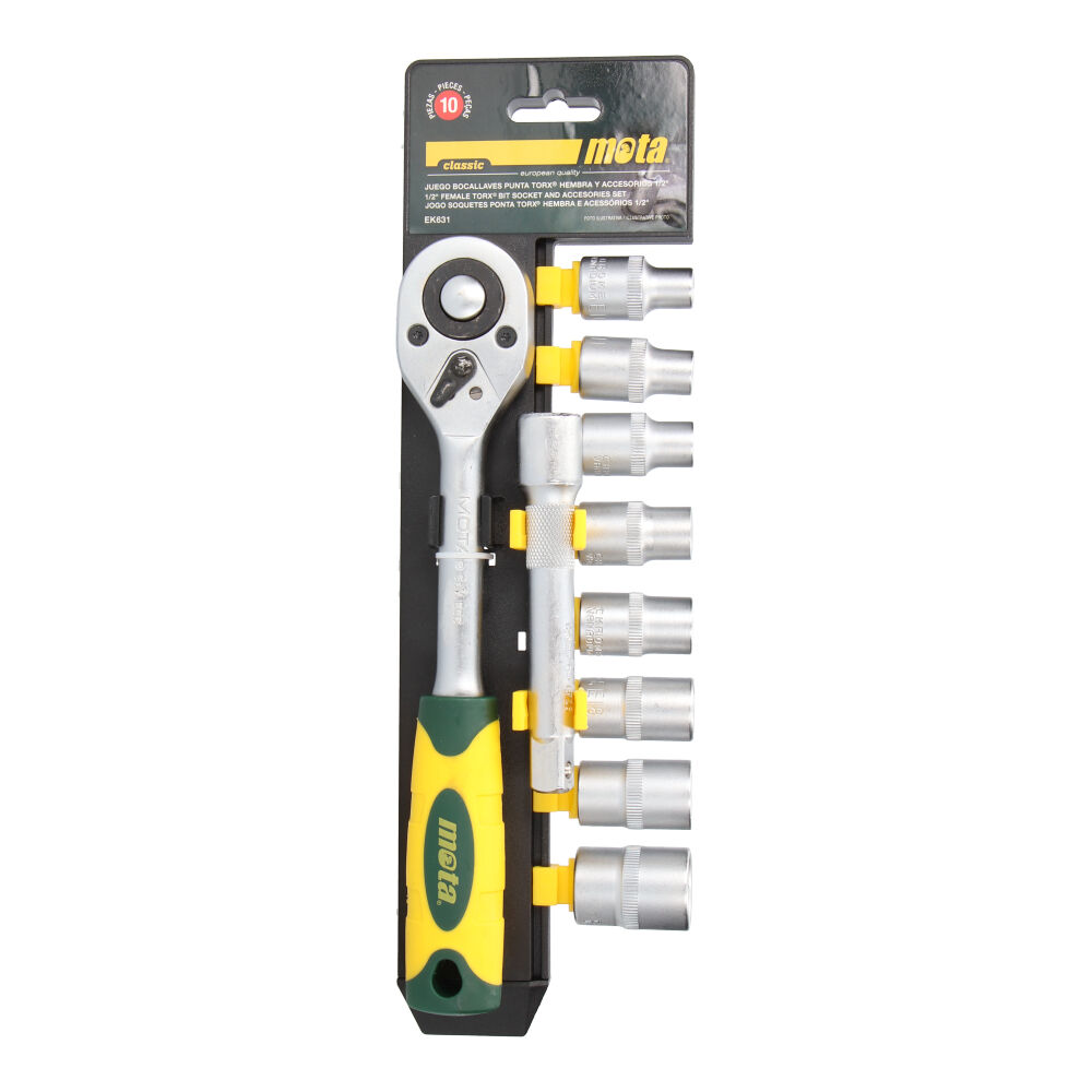 Jogo de 10pcs. ponta torx fêmea 1/2  ek631 mota