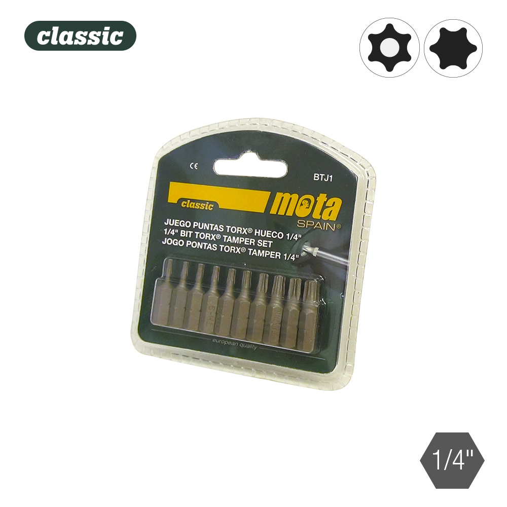 Jogo de pontas torx tamper x 25mm 10unid. btj1 mota