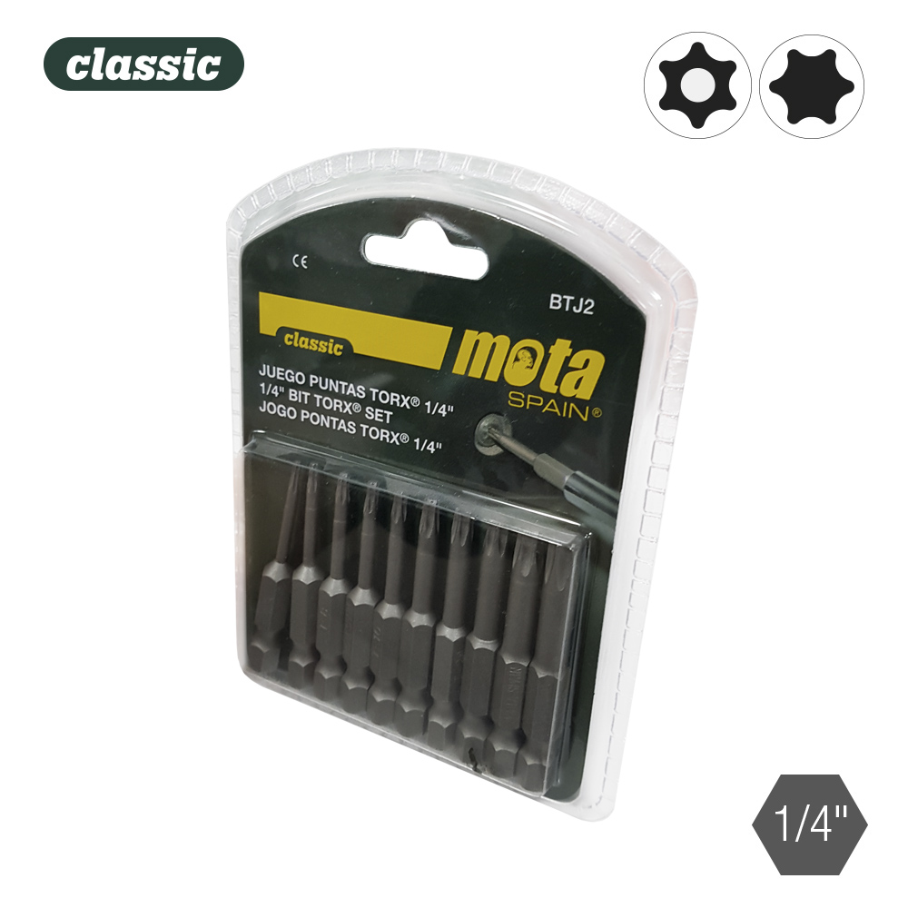 Jogo de pontas torx tamper x 50mm 10unid. btj2 mota