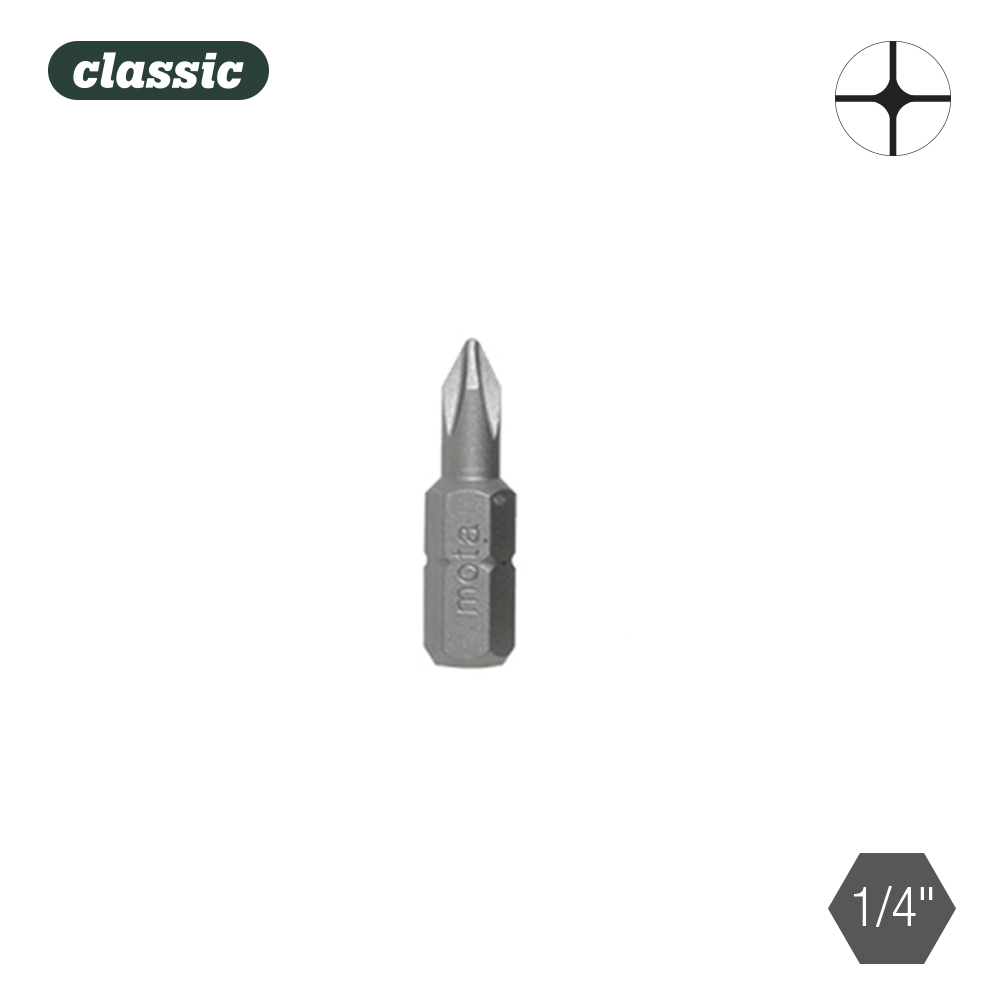 Jogo 10 pontas philips ph 1x25mm 1/4  aço bph125 mota