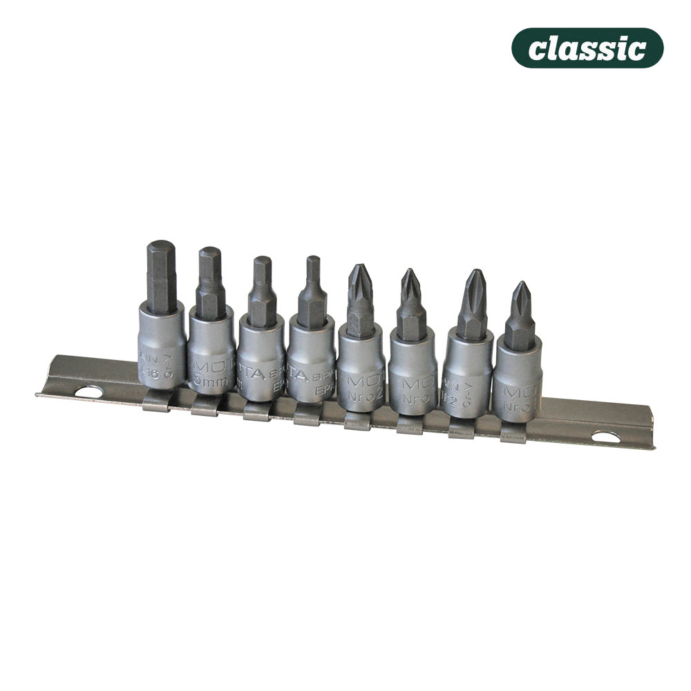 Ult. unidades jogo de chave de caixa 1/4  ponta ph pz hex (8pcs.) mota