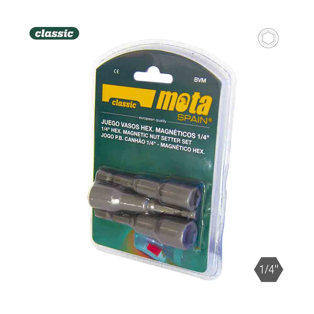 Jogo pontas hexagonais magnéticas 8-10-11mm bvm mota