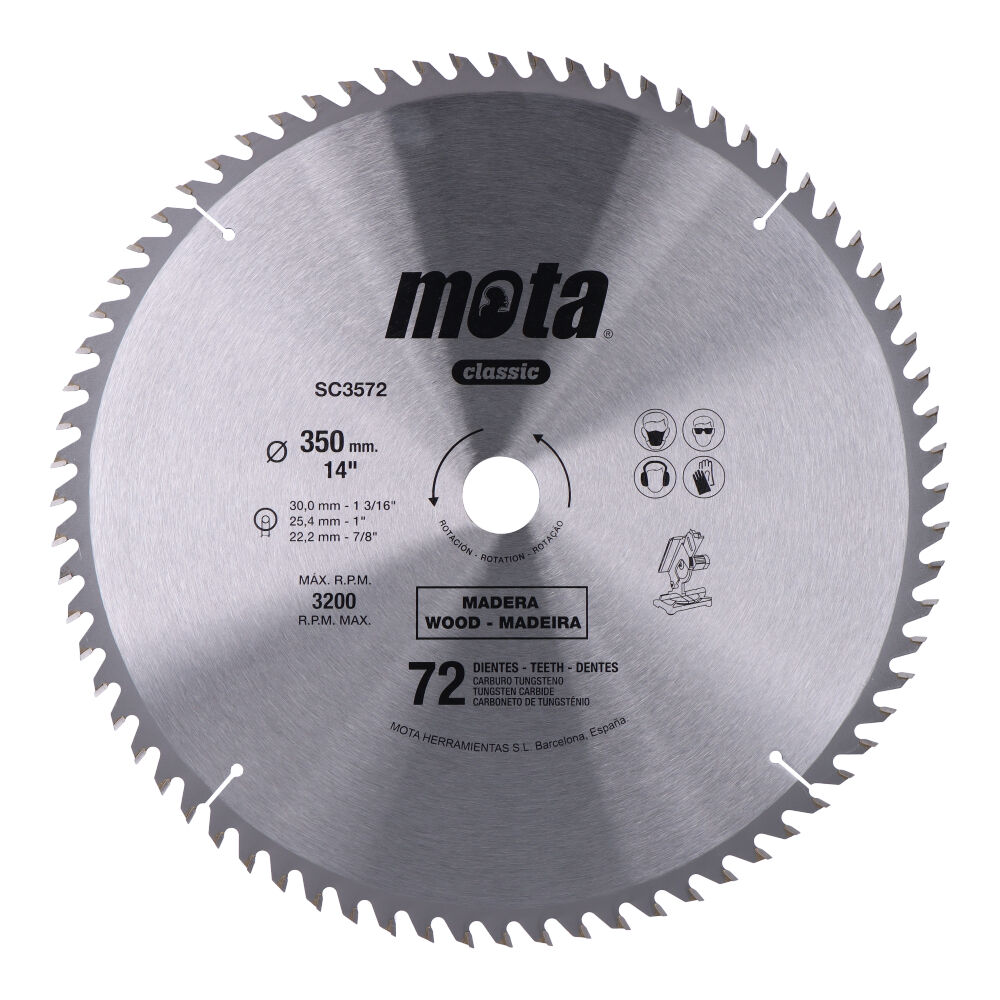 *ult. unidades* sierra circ widia ø350mm 72 dts sc3572 mota