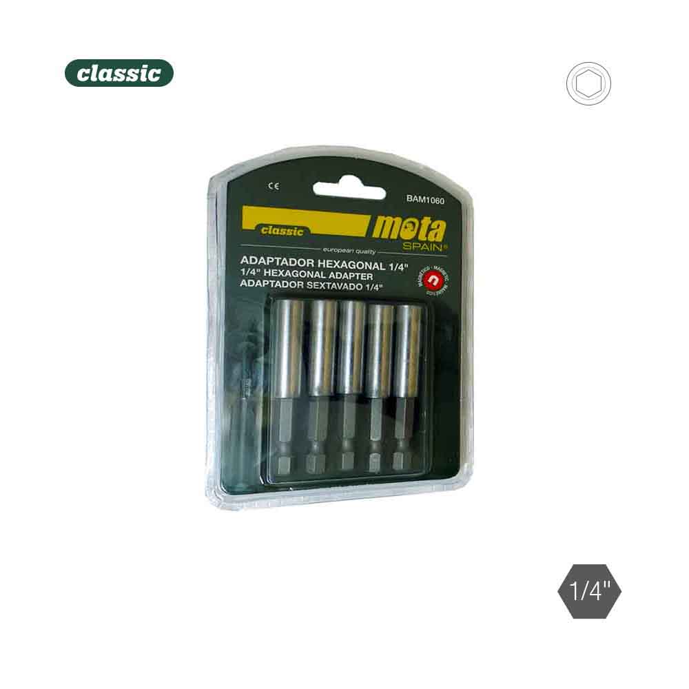 Pack 5 adaptadores hexagonais magnetico 1-4 10x60 5p. bam1060 mota