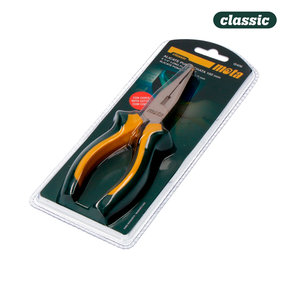 Alicate ponta chata com corte 6 1/4  q406 mota