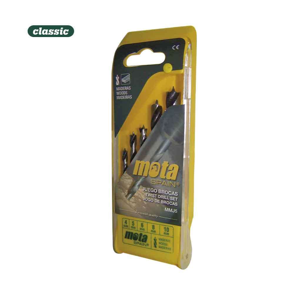 Jogo de 5 brocas para madeira de 4mm a 10mm mmj5 mota