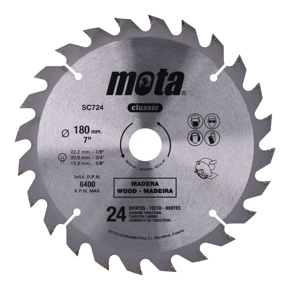 Disco de serra circular widia ø180mm 24 dentes clp18 sc724p mota