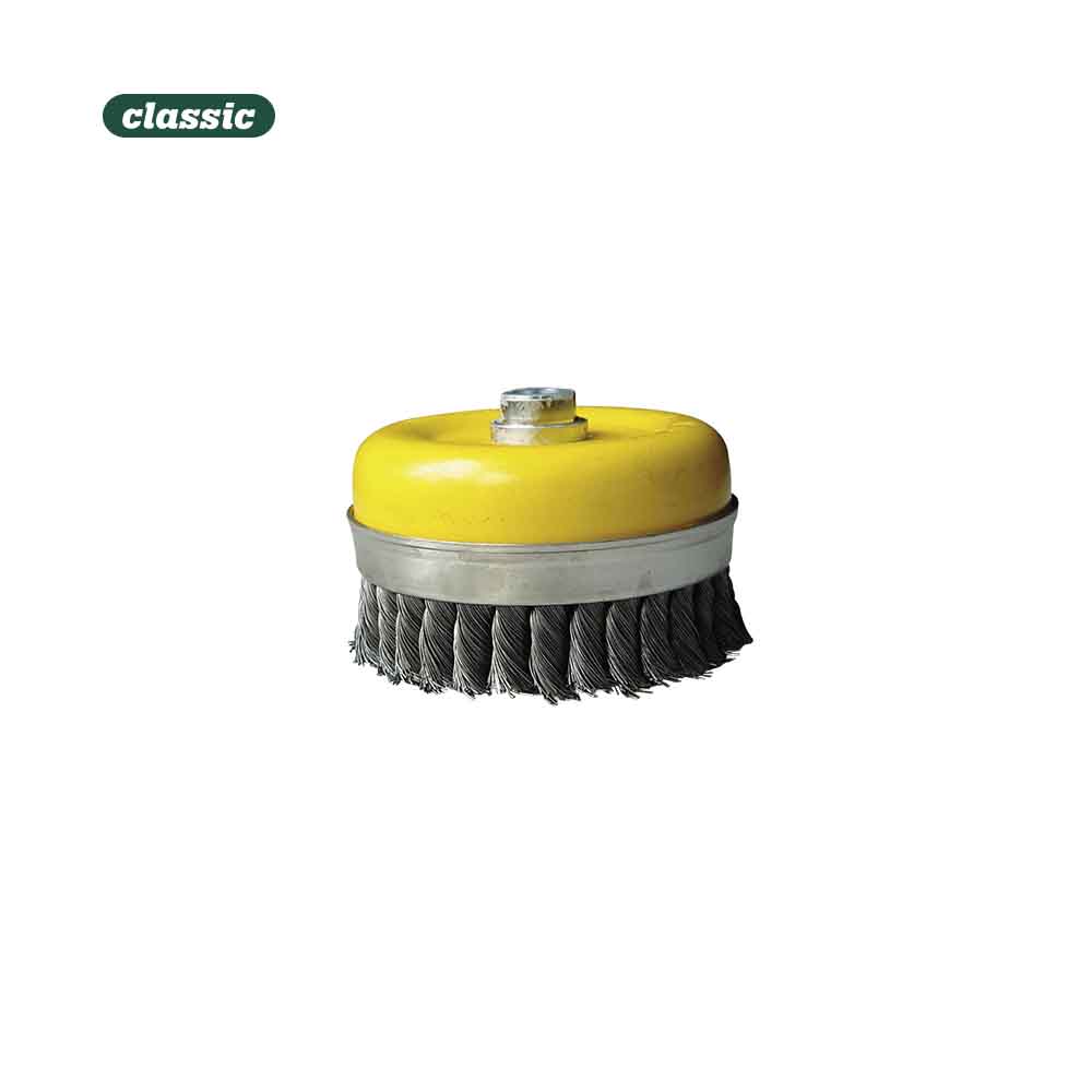 Escova alta rotaçao aço retorcido taça 80mm ftr80 mota