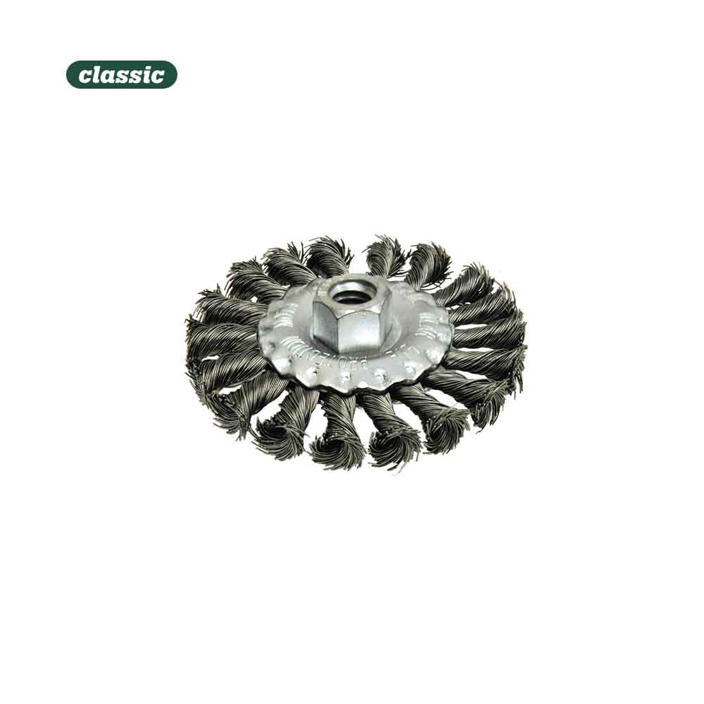 Escova plana aço retorcido com rosca 14mm fhr115 mota