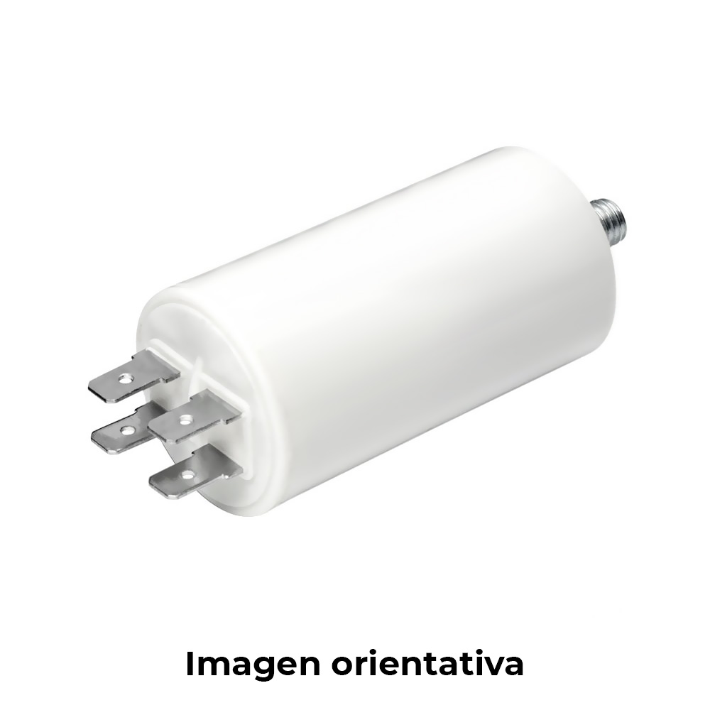 Condensador de arranque mka 30mf 5% 450v ø4 4x9cm com rosca m8 e faston duplo konek