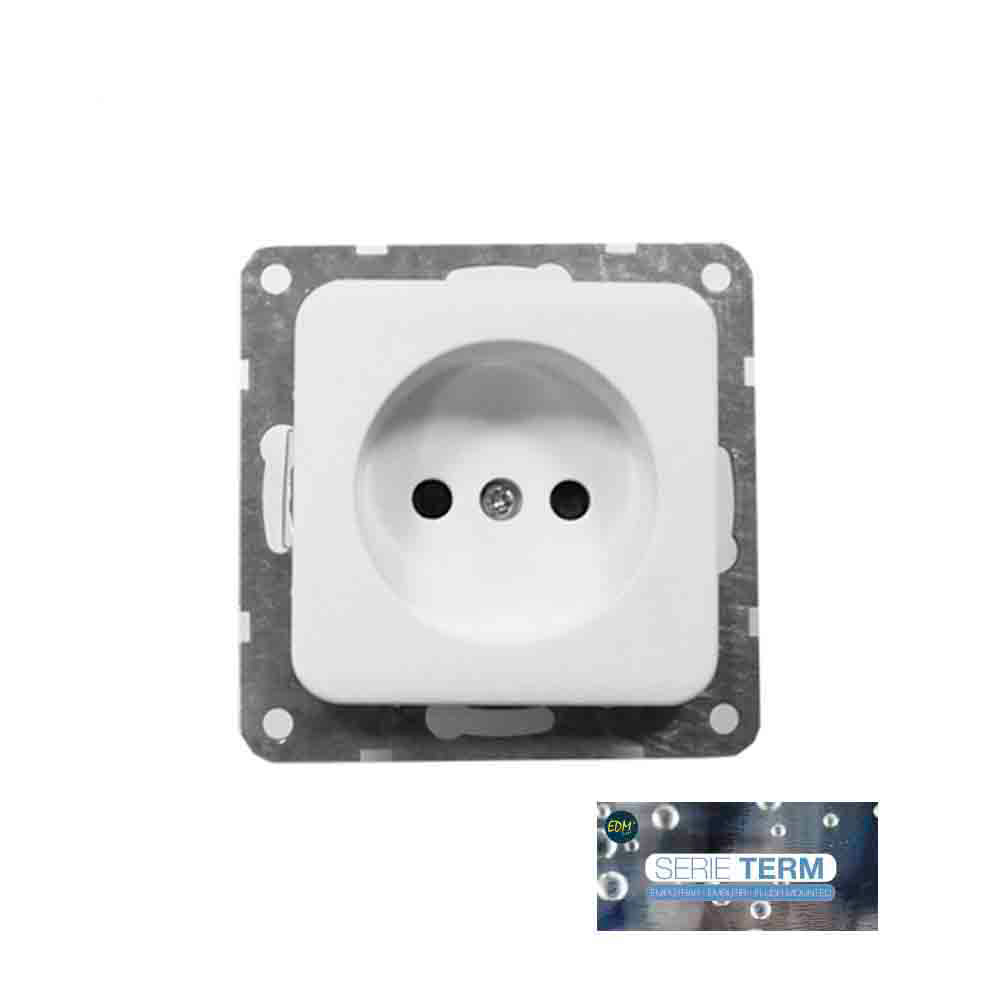 Tomada 10-16a encastrar  serie term  edm (saco blíster)