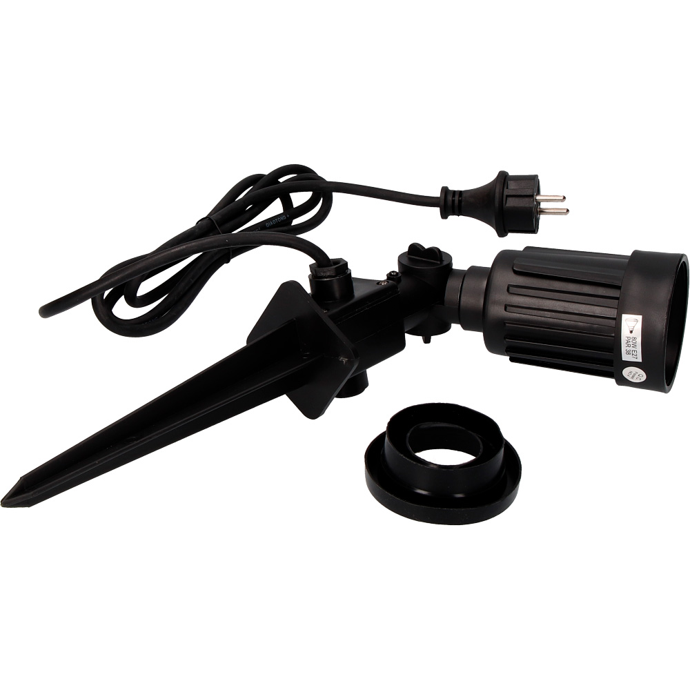 Estaca de jardim impermeável cor preta 1 lâmpada e27 edm