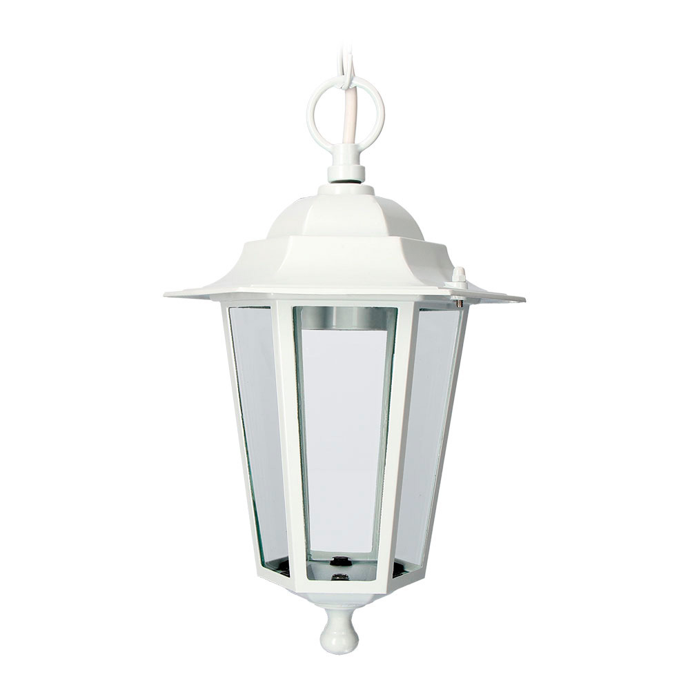 Candeeiro de teto em alumínio e vidro ip44 e27 60w cor branco ø19.2x94 7cm modelo zurich. edm