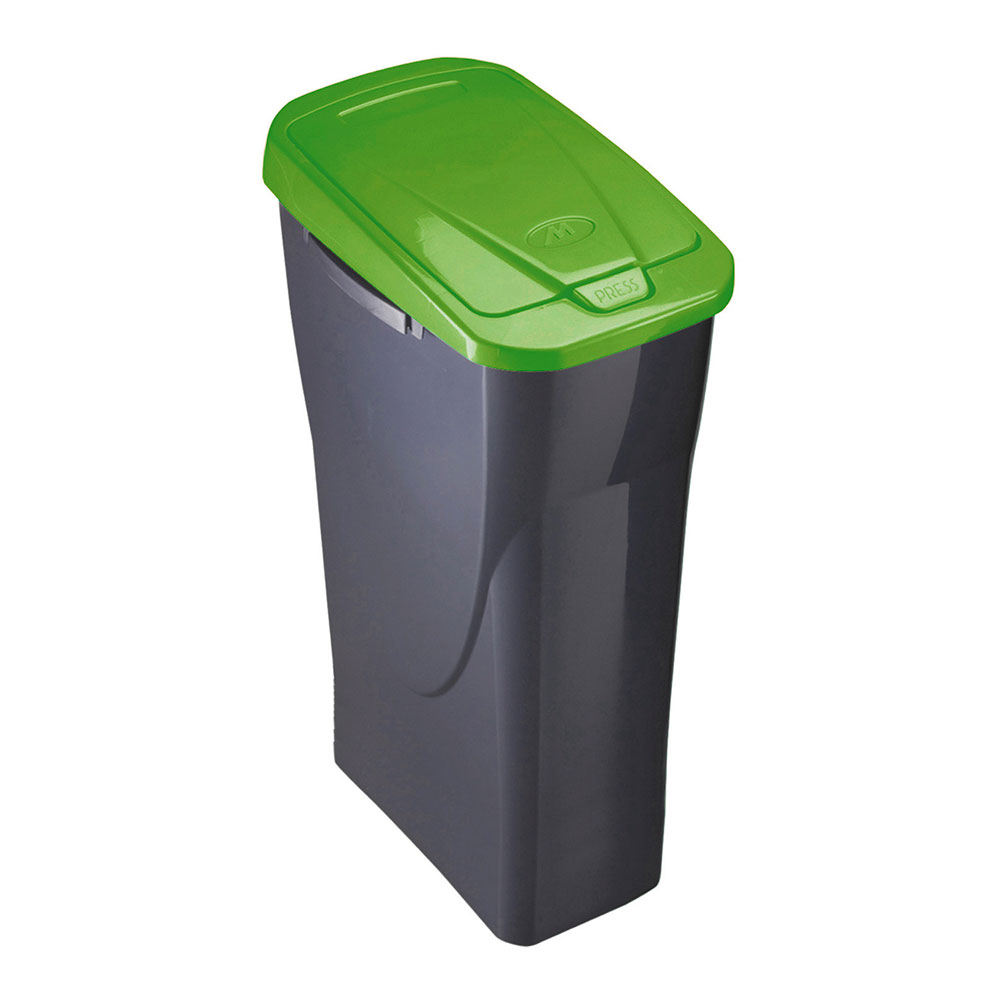 Papereira 15 litros ecobin com tampa preta/verde 31x20x42cm mondex