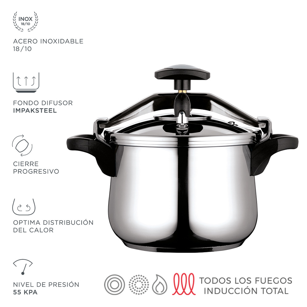 Panela clássica bombeada 4 l inox 18/10 fagor ø23 5x12cm