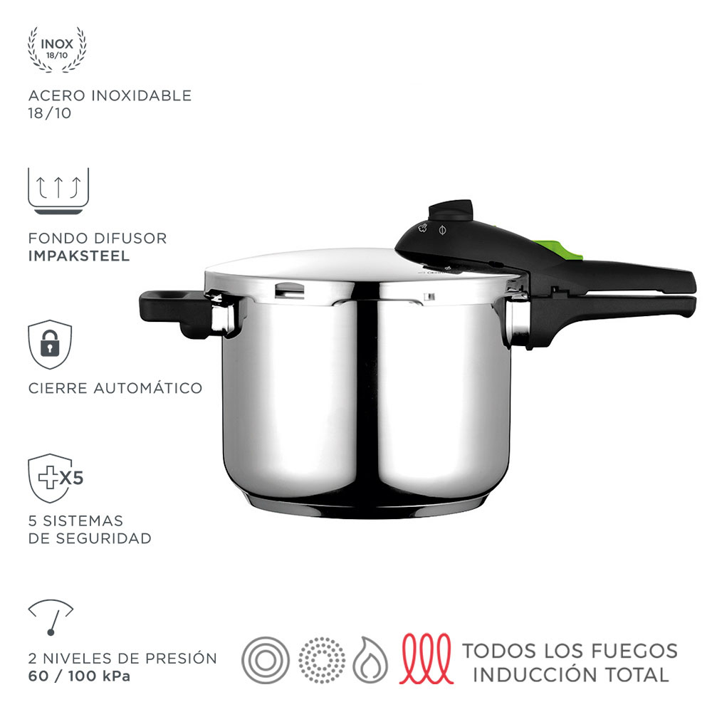 *s.of*panela super rápida rapid 6 l inox 18/10 fagor ø23x17cm