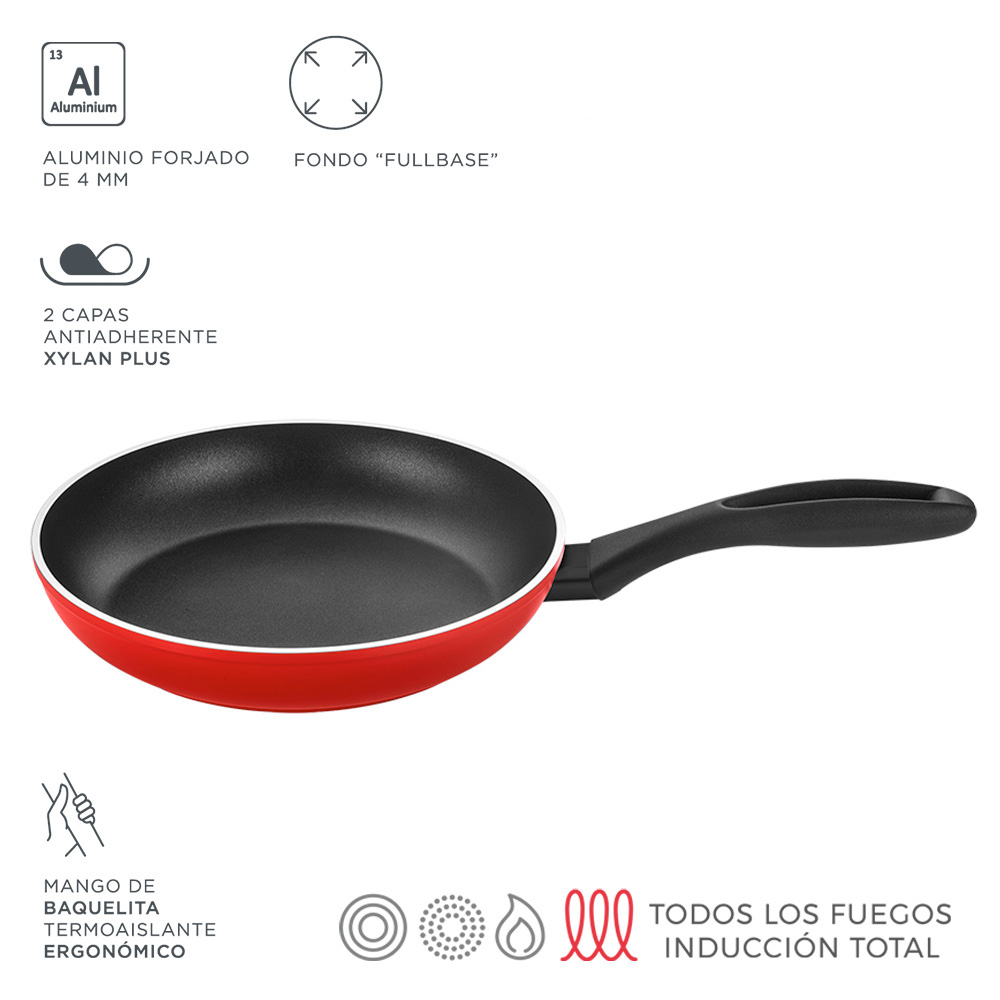 Ult. unidades frigideira máxima ø28cm vermelha alumínio 3004 fagor