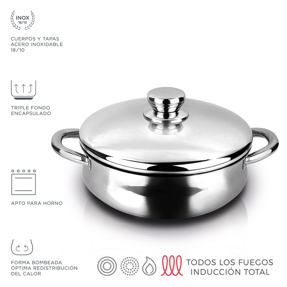 Ult. unidades forma tarte silverinox aço inox 18/10 fagor ø24x5 5cm