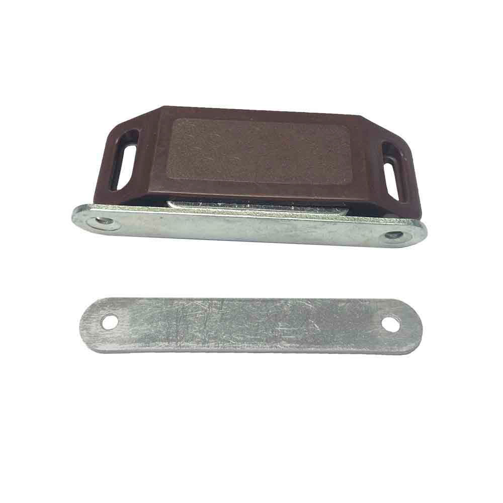 Bloqueador magnetico para porta marrom duas unidades 45x15mm