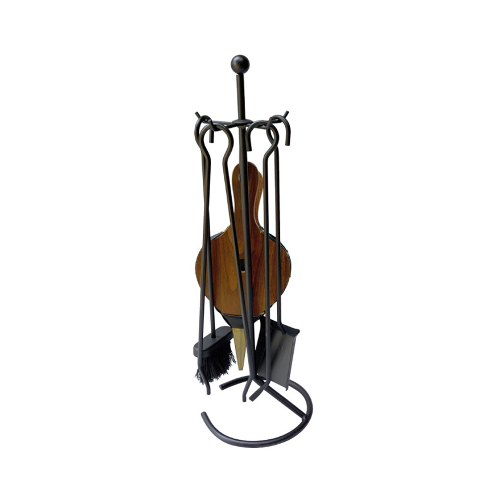 Kit de lareira deluxe preto 5 peças alto 66cm edm