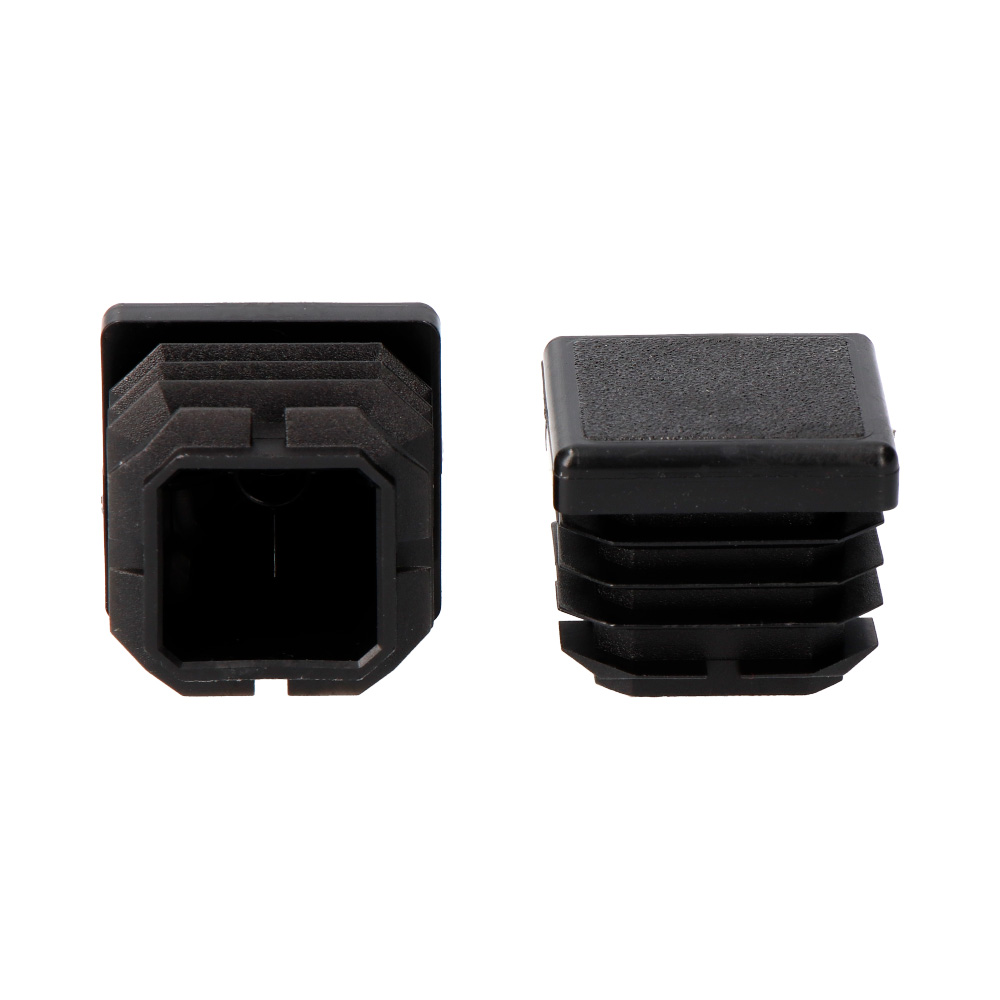 Topo sistema interior quadrada com aba 22x22mm preto